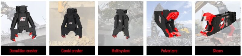 Drobilno ščipalne klešče MBI za bagre 2 - 90 ton